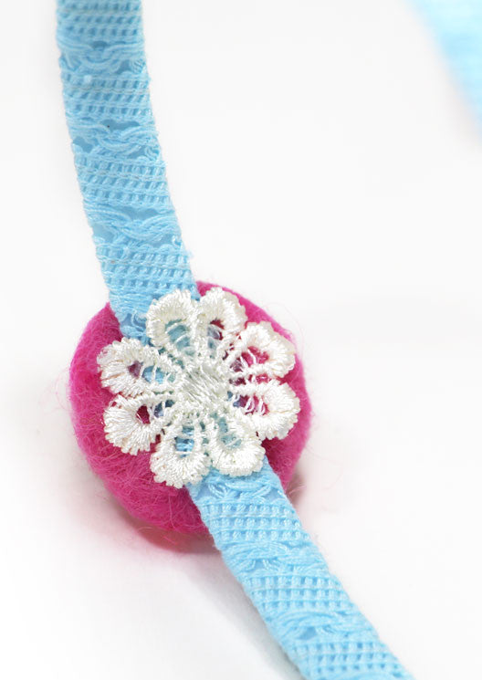 Cotton Candy Pink / Light Blue lace